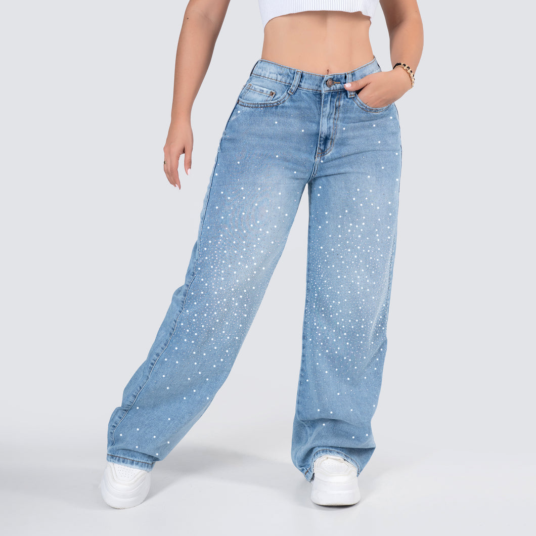 JEANS MUJER PALAZZO PIEDRAS REF 1255