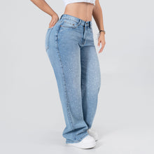 Cargar imagen en el visor de la galería, JEANS MUJER PALAZZO PIEDRAS REF 1255
