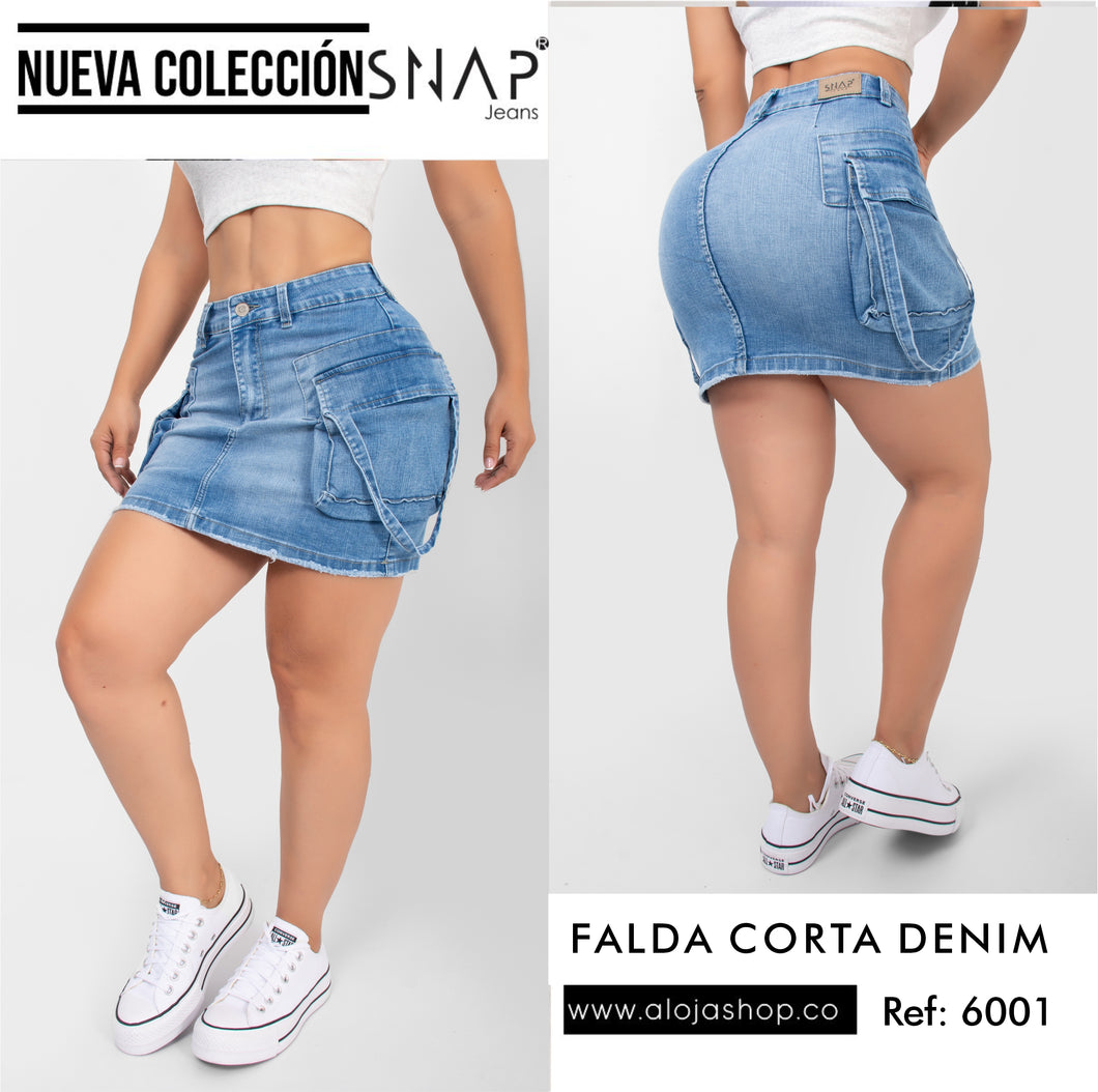 FALDA MUJER DENIM CARGO REF 6001